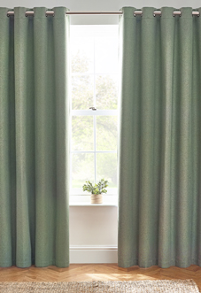 Dawn (Blackout) Eyelet, Eucalyptus - Ready Made Curtains